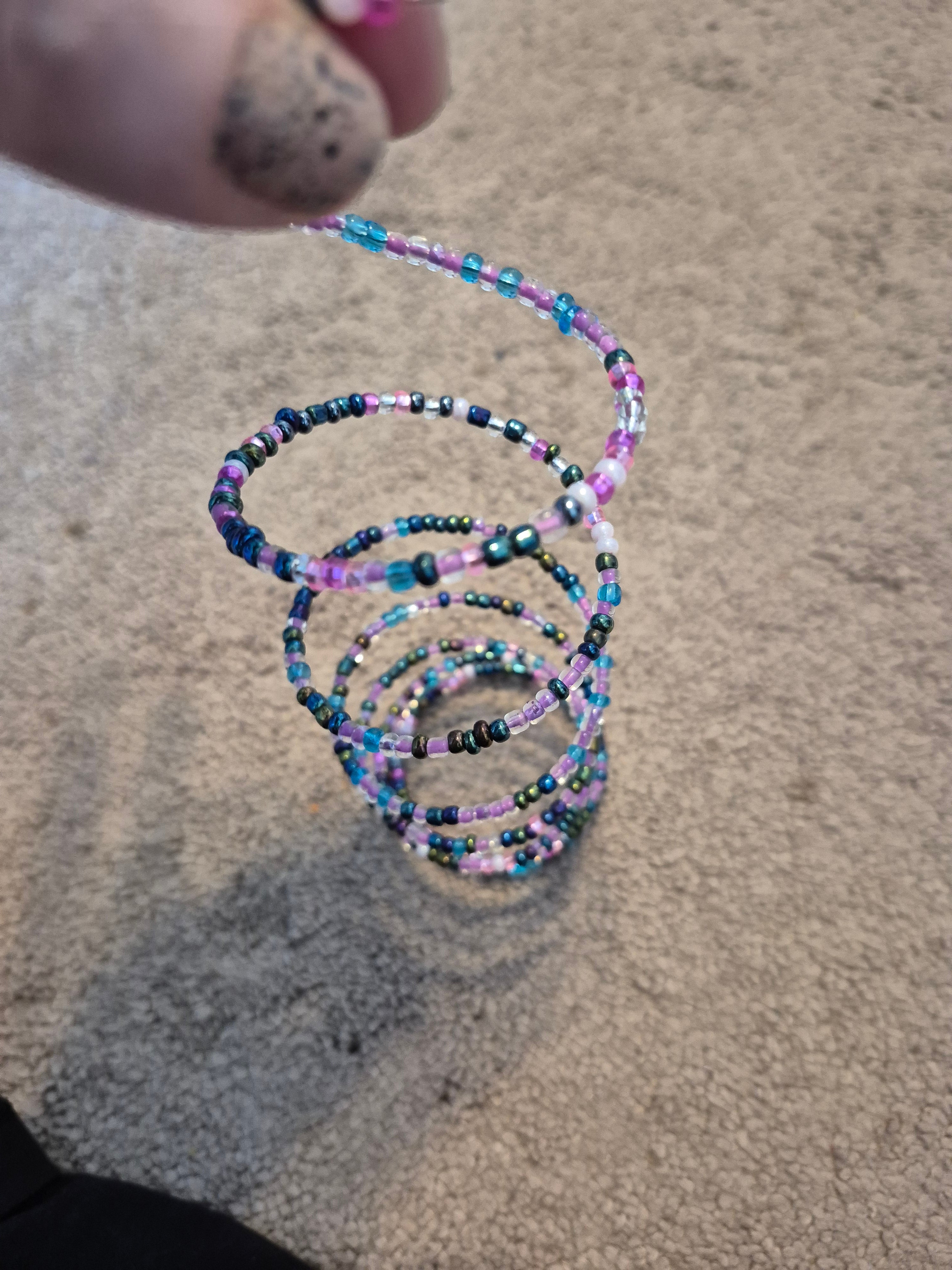 Multi colored coil bracelet