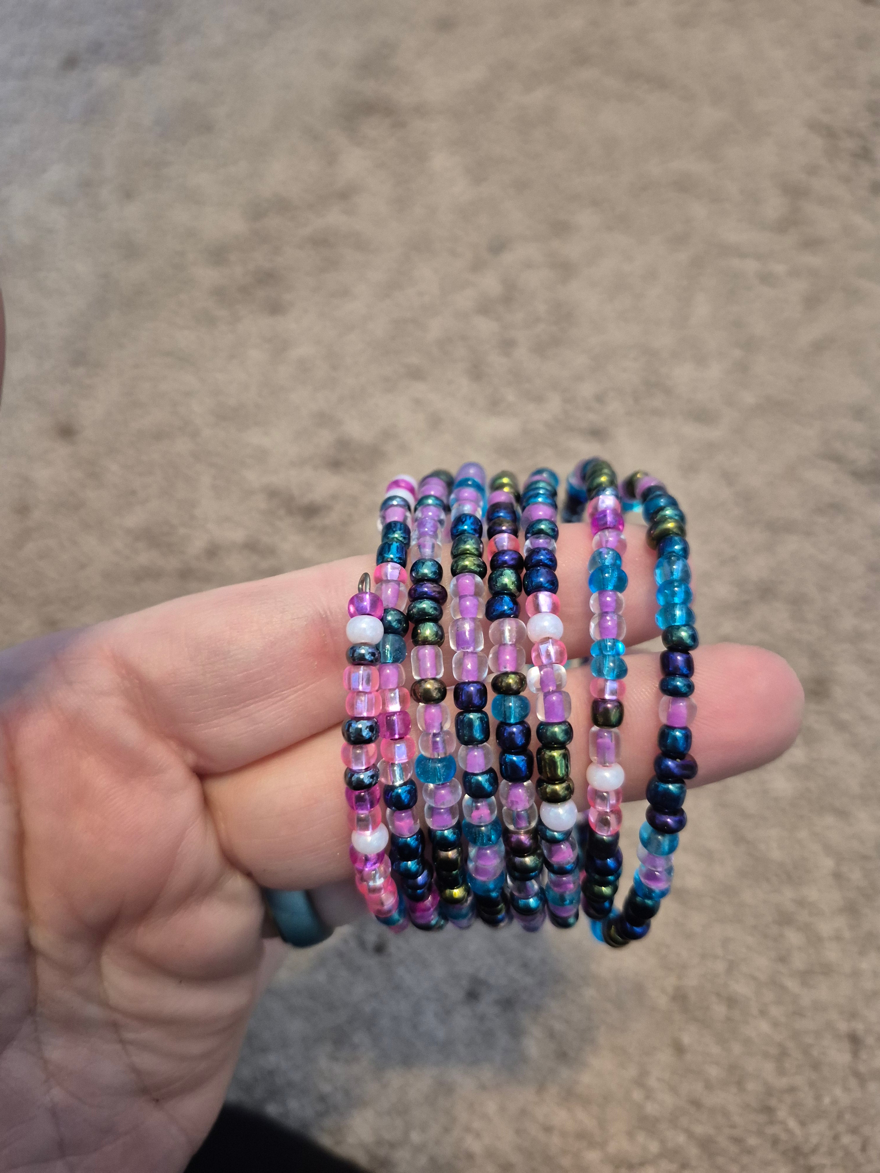 Multi colored coil bracelet