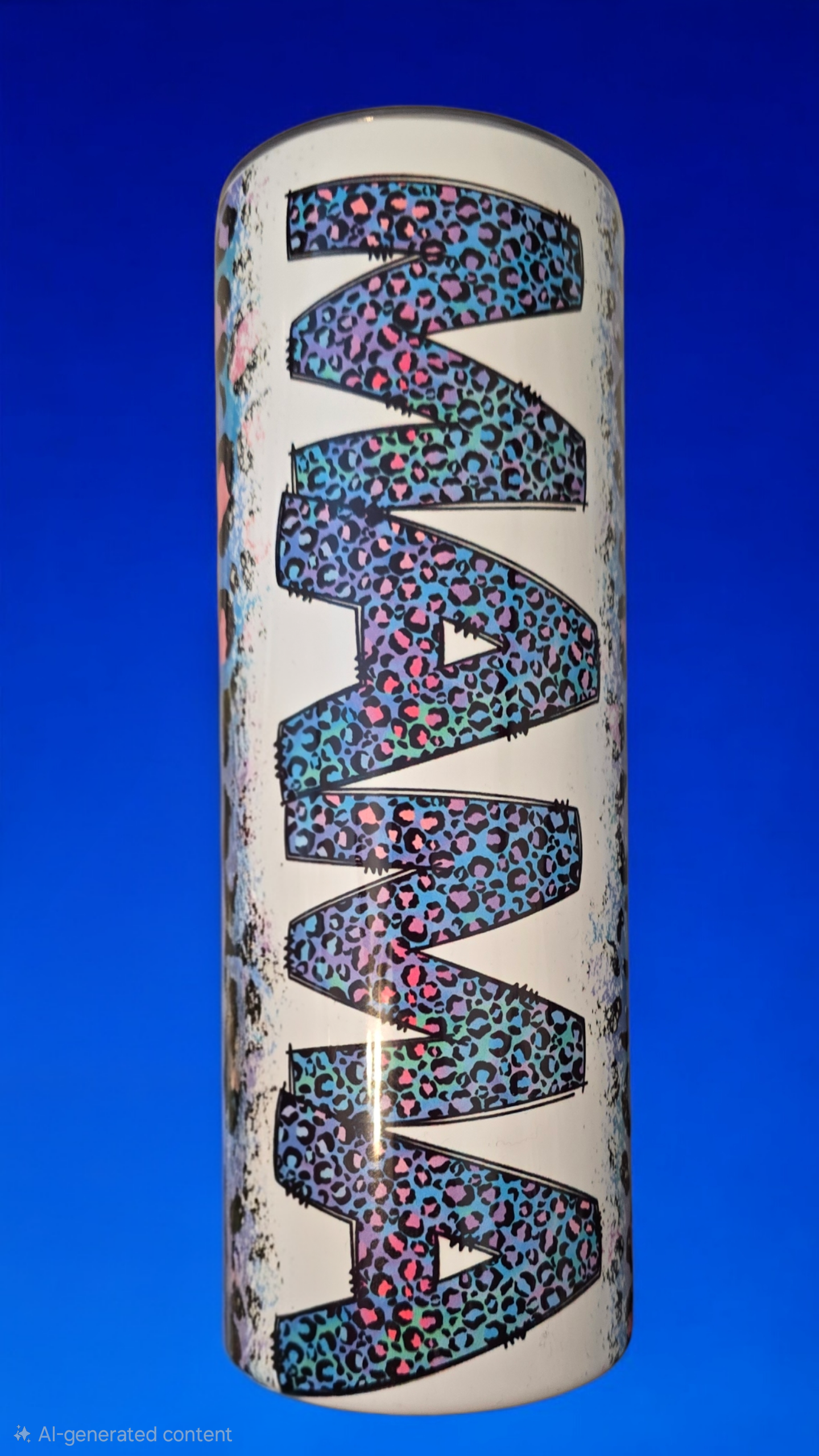 Mama leopard print tumbler